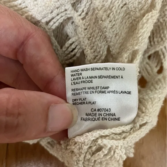 QED Crocheted Long Vest/Cardigan Size Medium - Picture 6 of 6